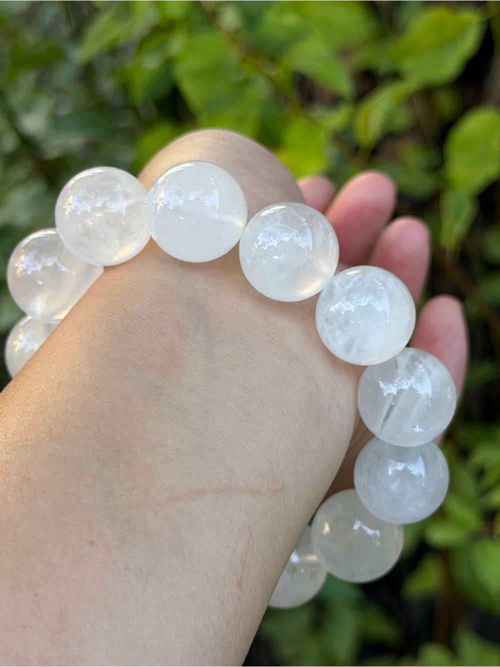 18mm Stretchable Milky Clear Quartz Bracelet 1984 - Picture 6 of 7